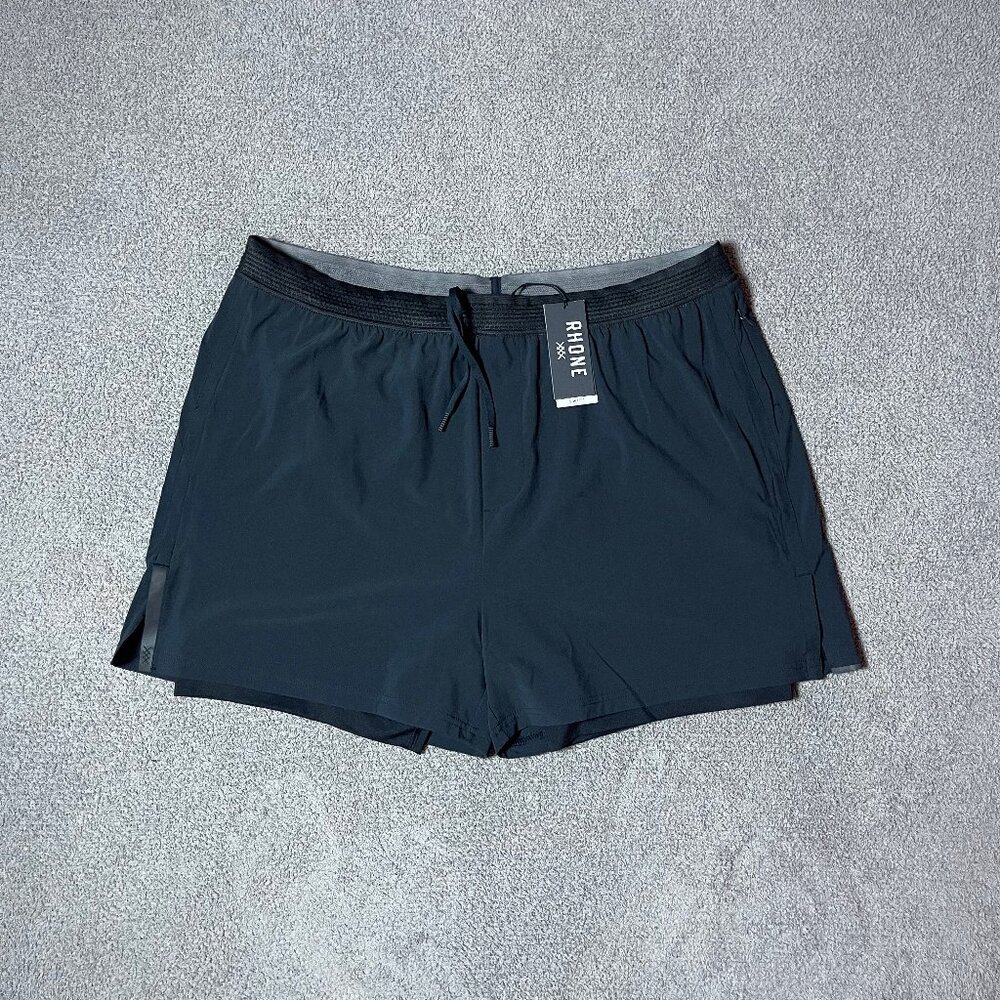 Rhone Black Swift Short Lined 4" Inseam Athletic Performance Gym Men's XXLv